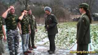 Military Chick Gets Soldiers Cum