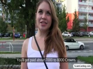 Russian Hot Chick Alessandra Gets Fucked By The Fake Agent In The Bushes