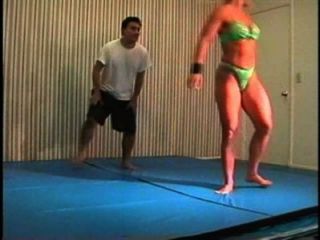 Flamingo Mixed Wrestling Mw076-01 - Christine Vs Stan Part 1