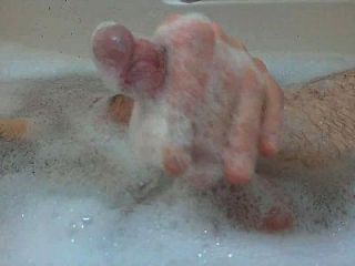 Mature Guy Cumming In The Bathtub