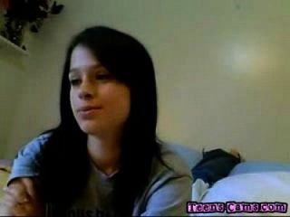 Sexy Busty Teen Strips And Plays On Her Webcam