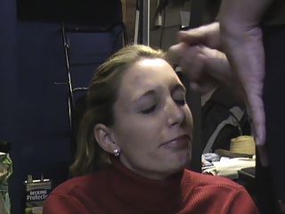 Wife Receieving Massive Facial In The Garage