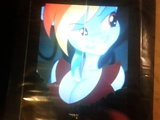 Smirking Busty Rainbow Dash Cumshot