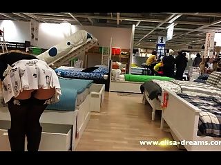 Upskirt And Flashing No Panties In A Famous Shop 3