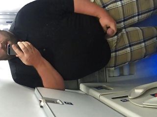 Chub Stroking In An Airplane Bathroom