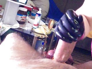 Cock Teasing With Black Latex Gloves