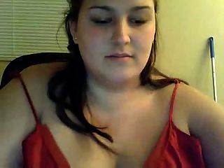 Chubby Chick Sucks Toy On Webcam