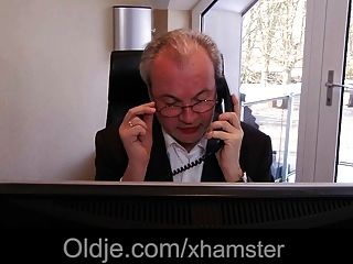 Horny Teen Secretary Fucking Old Boss Cum Swallows In 69 Sex