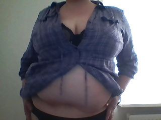 Bbw Taking Of Blouse And Bra