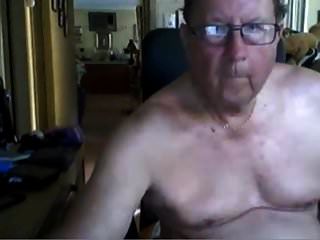 Grandpa Stroke On Webcam